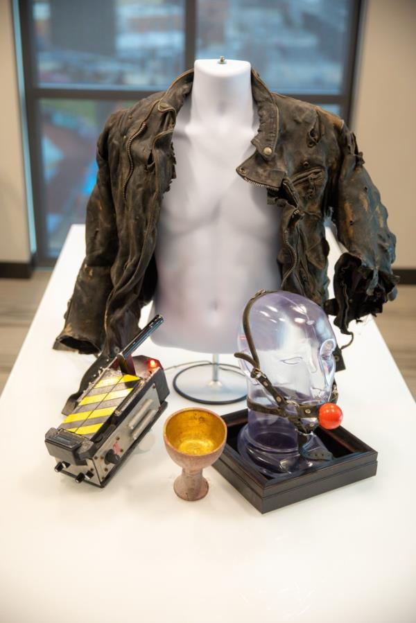 A photo of the leather jacket worn by Arnold Schwarzenegger in 