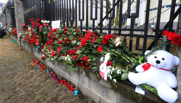 Flowers at site of Friday's terror attack