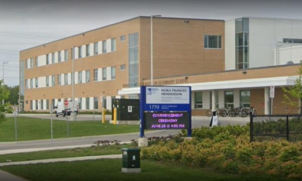 A photo allegedly snapped by a student of Lemieux's prosthetic breasts while in class.