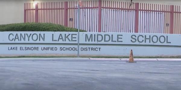 Photo shows outside Canyon Lake Middle School in Lake Elsinore, California, USA, undated. Yahshua Robinson, 12, collapsed and became unrespo<em></em>nsive during his physical education class at Canyon Lake Middle School in Lake Elsinore, California, USA, on Tuesday, Aug. 29, 2023. (Newsflash)