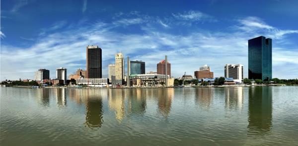 A Dramatic panorama of the Toledo skyline