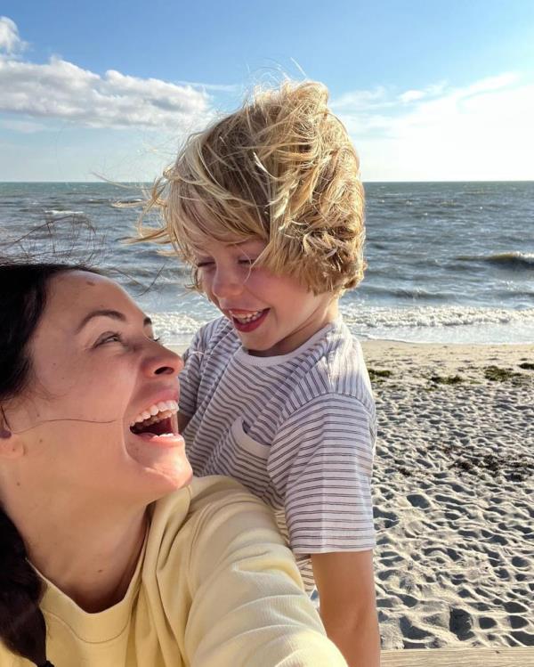 Melanie Hamrick and son Deveraux.