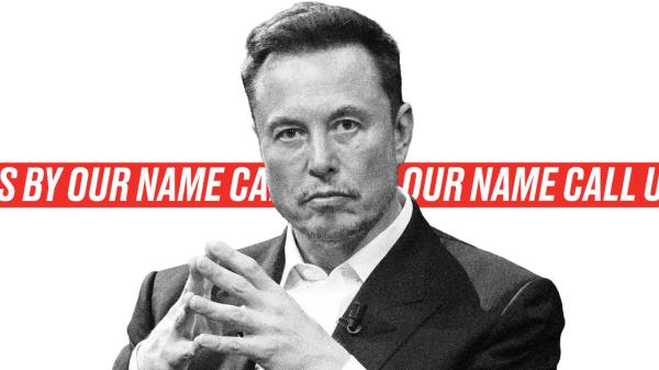Twitter boss Elon Musk in an animated GIF with the words 