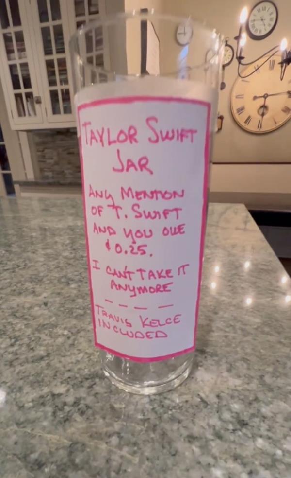 The cylinder-shaped jar, reads, 