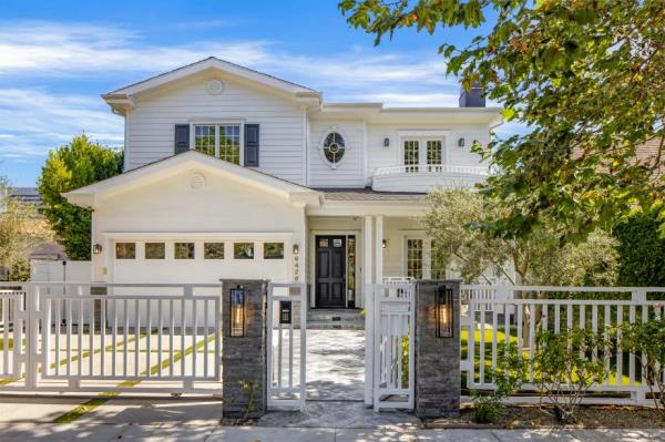 The home offers five bedrooms and five bathrooms.