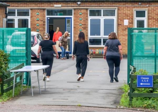 Willowbrook Mead Primary Academy in Leicester. September 1, 2023. The school has been orderd to shut following the discovery that some panels made out of reinforced autoclaved aerated co<em></em>ncrete (RAAC) have led to a number of structure failures. A Leicester school is being forced to shut just days into the new school year because of co<em></em>ncrete safety fears. The Willowbrook Mead Primary Academy, will be closed today Friday, September 1 and on Monday, September 4, because parts of the school building could be prone to collapsing. The government became aware over the summer that more schools with RAAC aerated co<em></em>ncrete are at risk of collapse. Schools minister Nick Gibb said that buildings previously co<em></em>nsidered low-risk will now have to close. More than 100 schools in England have been told they must shut some buildings because of safety fears.