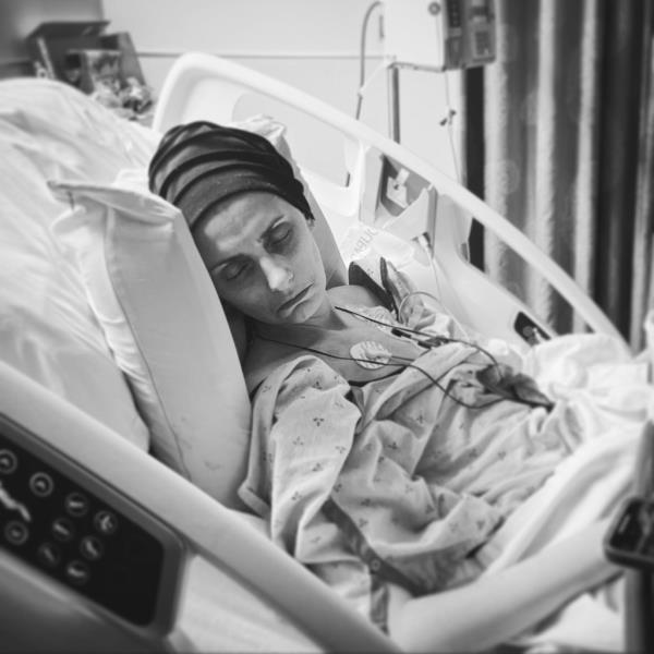 Jessica Hanna in the hospital