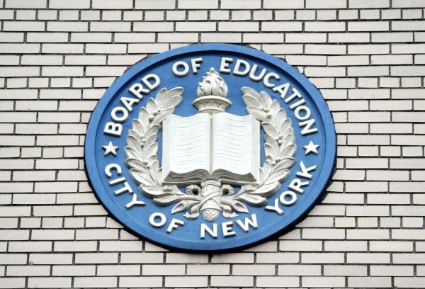 A general view of a New York City Board of Education seal