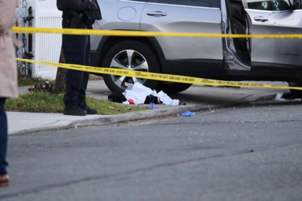 Police tape outside a crime scene.