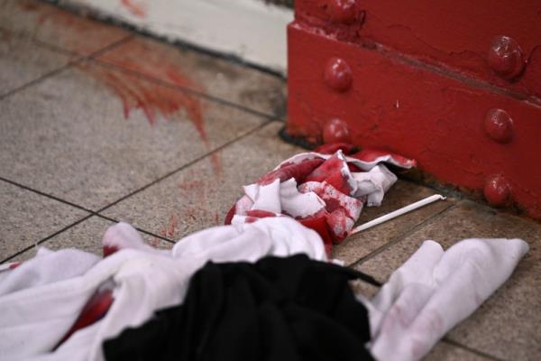 Scene of subway stabbing.