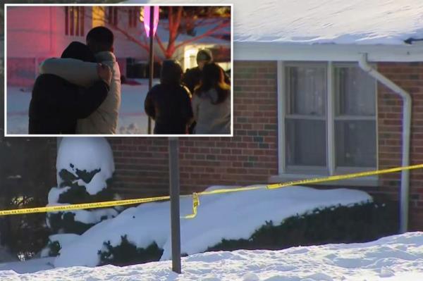 Police at the scene of wher<em></em>e a father killed his wife and three daughters in Tinley Park, Illinois on Jan. 21, 2024.