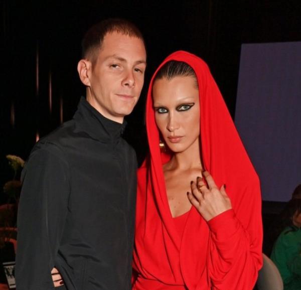 DOHA, QATAR - OCTOBER 28: Marc Kalman and Bella Hadid attend the EMERGE GALA Dinner and Live Charity Auction hosted by Internatio<em></em>nal supermodel and philanthropist Naomi Campbell in partnership with Sotheby's to recognize and reward young creative and business talents from emerging regions, with a focus in Africa, The Diaspora and developing communities around the world, at QF Ceremo<em></em>nial Court on October 28, 2022 at Doha, Qatar. (Photo by David M. Benett/Dave Benett/Getty Images for EMERGE)