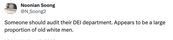 Another X user pointed out that many of Blackstone's staff members were white men.