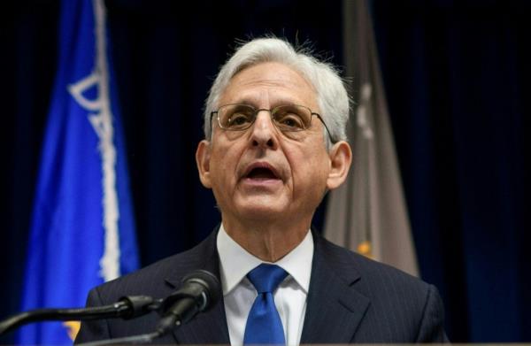 Attorney General Merrick B. Garland addresses the findings of a Justice Department investigation into the Minneapolis Police Department during a press co<em></em>nference in Minneapolis, MN, on June 16, 2023. 