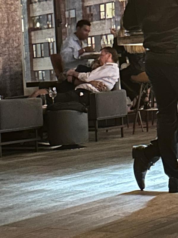 De Blasio hugging his date