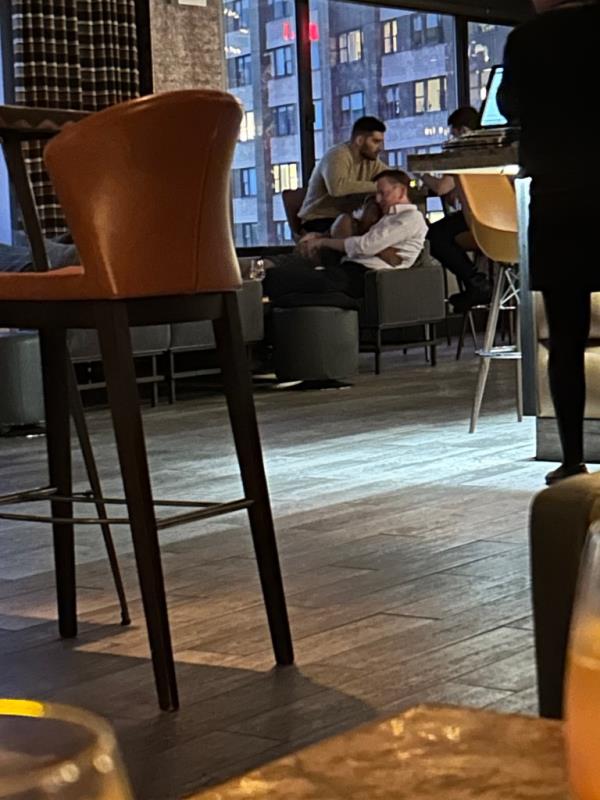 De Blasio hugging his date