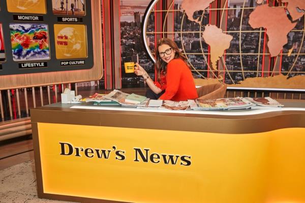 Photo of Drew Barrymore on set. 