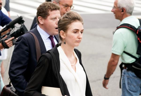 Morgan leaves court on Thursday.