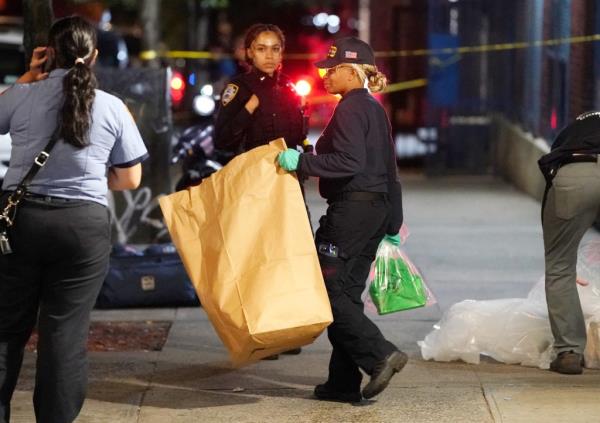 Police at the scene wher<em></em>e one child died and two others were injured after being exposed to fentanyl at the Divino Nino Daycare located at 2707 Morris Avenue in the Bronx.