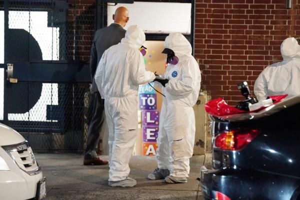 Police at the scene wher<em></em>e one child died and two others were injured after being exposed to fentanyl at the Divino Nino Daycare located at 2707 Morris Avenue in the Bronx.
