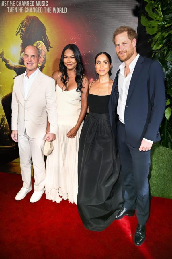 Prince Harry, Duchess Meghan, Brian Robbins, and Tracy Robbins at 