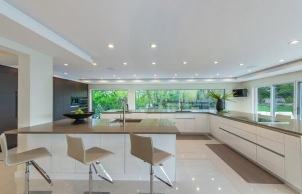 The sleek kitchen.