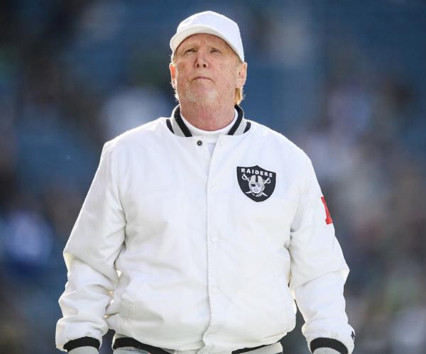 Las Vegas Raiders owner Mark Davis looks on prior to the game against the Seattle Seahawks at Lumen Field on November 27, 2022 in Seattle, Washington. 