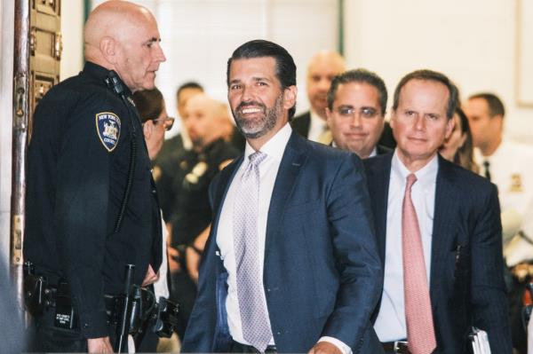 Do<em></em>nald Trump Jr. at Manhattan Supreme Court for the Trump Organization's fraud trial on November 13, 2023.
