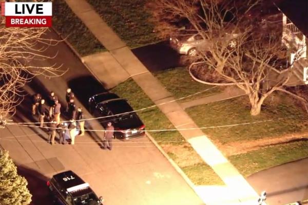 An overhead shot of the crime scene.