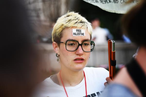 A protester with a 