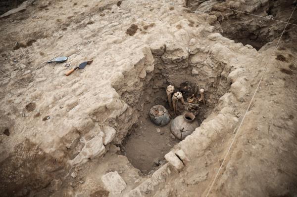 A general view of Huaca Pucllana, an archaeological site in a residential neighborhood in Lima