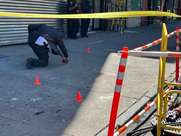 NYPD investigates the scene wher<em></em>e two females wher<em></em>e shot near 512 East 138th Street in the Bronx, NY