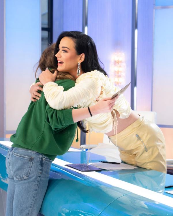 Katy Perry hugging Emmy Russell. 