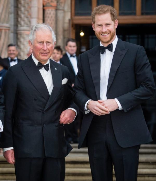 King Charles with son Prince Harry in 2019.