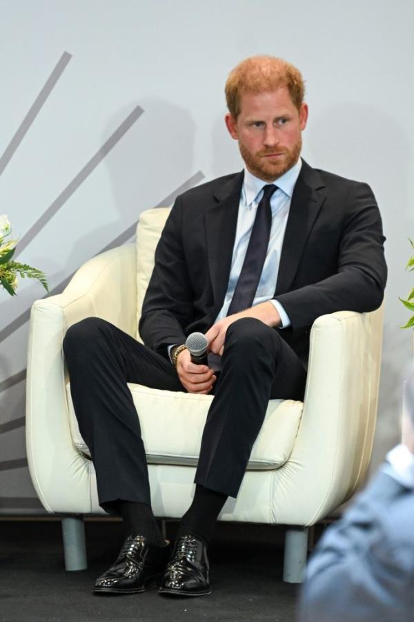 Prince Harry, Duke of Sussex speaks o<em></em>nstage at The Archewell Foundation