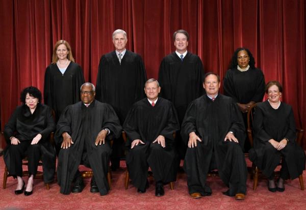 The US Supreme Court members assembled in their entirety
