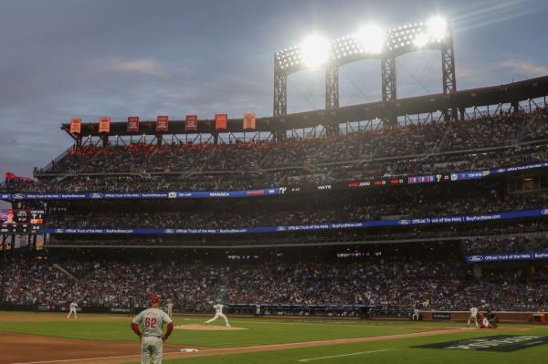 A panoramic photo of the inside of Citi Field during a recent Mets playoff game versus the Phillies.
