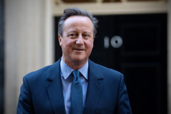 Britain's former Prime Minister, David Cameron, leaves 10, Downing Street after being appointed Foreign Secretary in a Cabinet reshuffle on November 13, 2023 in London.
