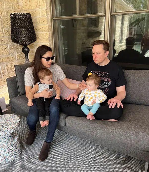 Elon Musk and Shivon Zilis with their twins
