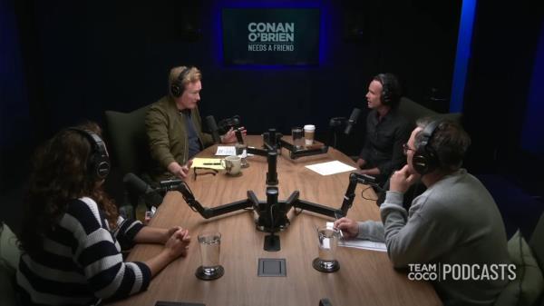Co<em></em>nan O'Brien on his podcast. 