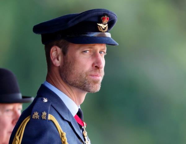 Prince William, Duke of Cambridge, in uniform attending the Sovereign's Parade at the Royal Air Force College Cranwell in Sleaford, England
