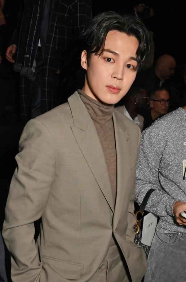 BTS' Jimin makes an appearance at Paris Fashion Week Menswear Fall-Winter on Jan. 20, 2023 in Paris, France.