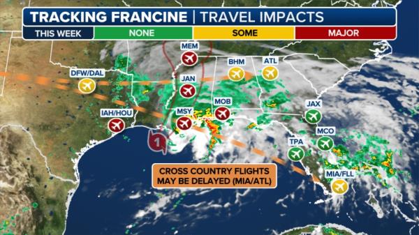 Travel impacts from Francine