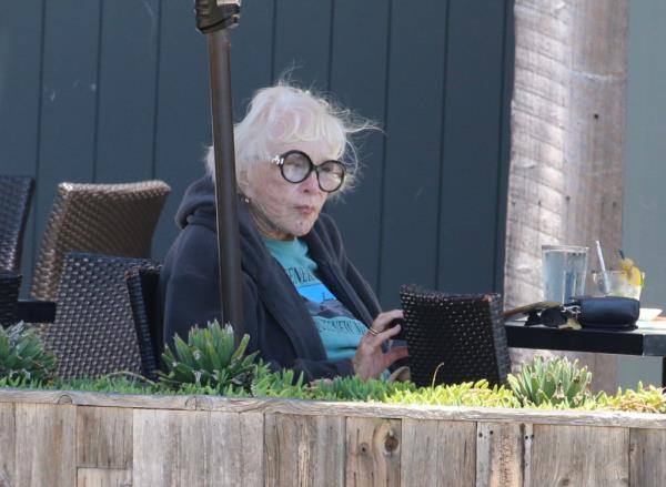 Shirley MacLaine at Kristy's Restaurant in Malibu
