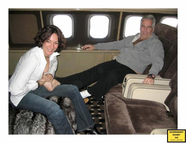 An evidence photo shows Epstein and his 
