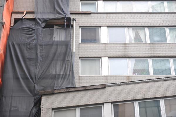 The apartment that Korshunova jumped from is pictured.