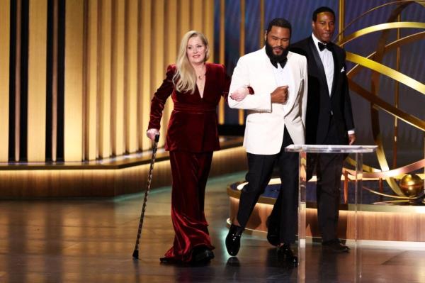 Christina Applegate and Anthony Anderson attend the 75th Primetime Emmy Awards.