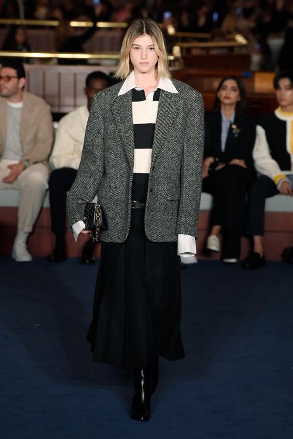 Tommy Hilfiger model in striped polo