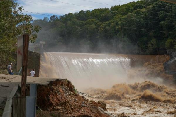 The Nolichucky Dam in Tennessee narrowly avoided failure due to flooding caused by Hurricane Helene.