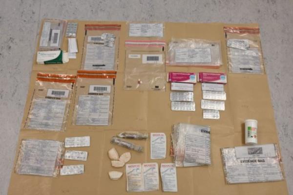 Police photo of evidence including drugs collected from the two healthcare workers, Catherine Hudson and Charlotte Wilmot. Photo released October 5 2023. See SWNS story SWMRdrugs. Two healthcare workers who exchanged vile texts while needless drugging sick people to ?keep them quiet? have been found guilty of ill-treating patients. Senior nurse Catherine Hudson, 54, was found to have regularly tranquillized patients unnecessarily for her own amusement and to have an ?easy? shift. While Charlotte Wilmot, 48, an assistant practitioner, wrote vile texts encouraging her to carry out the dangerous acts, with complete disregard for the consequences.